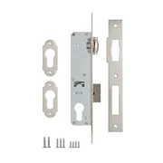 Корпус узкопрофильного замка с роликовой защёлкой 155 (30 mm) w/b (никель), фото 3