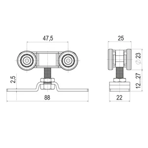 Комплект роликов для раздвижных дверей SLD.SoftLine.SET.rollers/55-4 (Soft LINE 55/4)