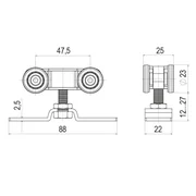 Комплект роликов для раздвижных дверей SLD.SoftLine.SET.rollers/55-4 (Soft LINE 55/4), фото 2