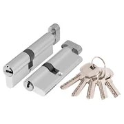 Цилиндровый механизм (AX202/90) AX2002Knob90 (40+10+40) CP хром с вертушкой, фото 1