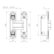 Петля скрытой установки U3D7002 SC мат. хром TECH, фото 2