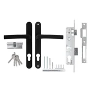 Корпус Ajax (Аякс) цилиндровый в комплекте с ручкой KIT GATE-2585/24 BL черный, фото 4