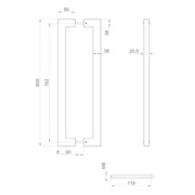 Ручка-скоба PULL.PH38/800.26 INOX 304 (PH-26-38/800-INOX) BLACK, фото 2