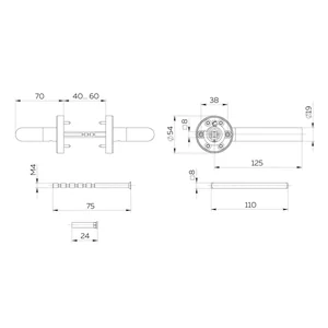 Ручка раздельная R.DSS201-0201/19 (DSS-0201/19) INOX 201