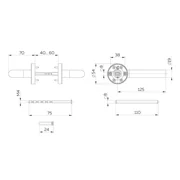 Ручка раздельная R.DSS201-0201/19 (DSS-0201/19) INOX 201, фото 2