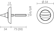 Ручка поворотная BKW8x75.R.HMR54 (HMR8x75) ABG бронза, фото 2