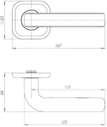 Ручка раздельная K.JK51.IND TORO 140 mm BL-24 черный (белая коробка), фото 2