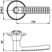 Ручка защелка DK626 SN-BK (6026 SN-B) (фик.) мат. никель, фото 2