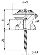 Упор дверной напольный STOPPER/SM01 (DS SM01) MAB-6 темная бронза, фото 2