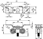 Комплект роликов для раздвижных дверей SLD.Comfort.SET.rollers/60 (DIY Comfort 60/4 kit), фото 2