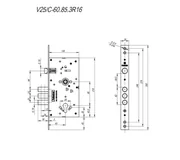 Корпус врезного замка c защёлкой MDV25/C-60.85.3R16, фото 2
