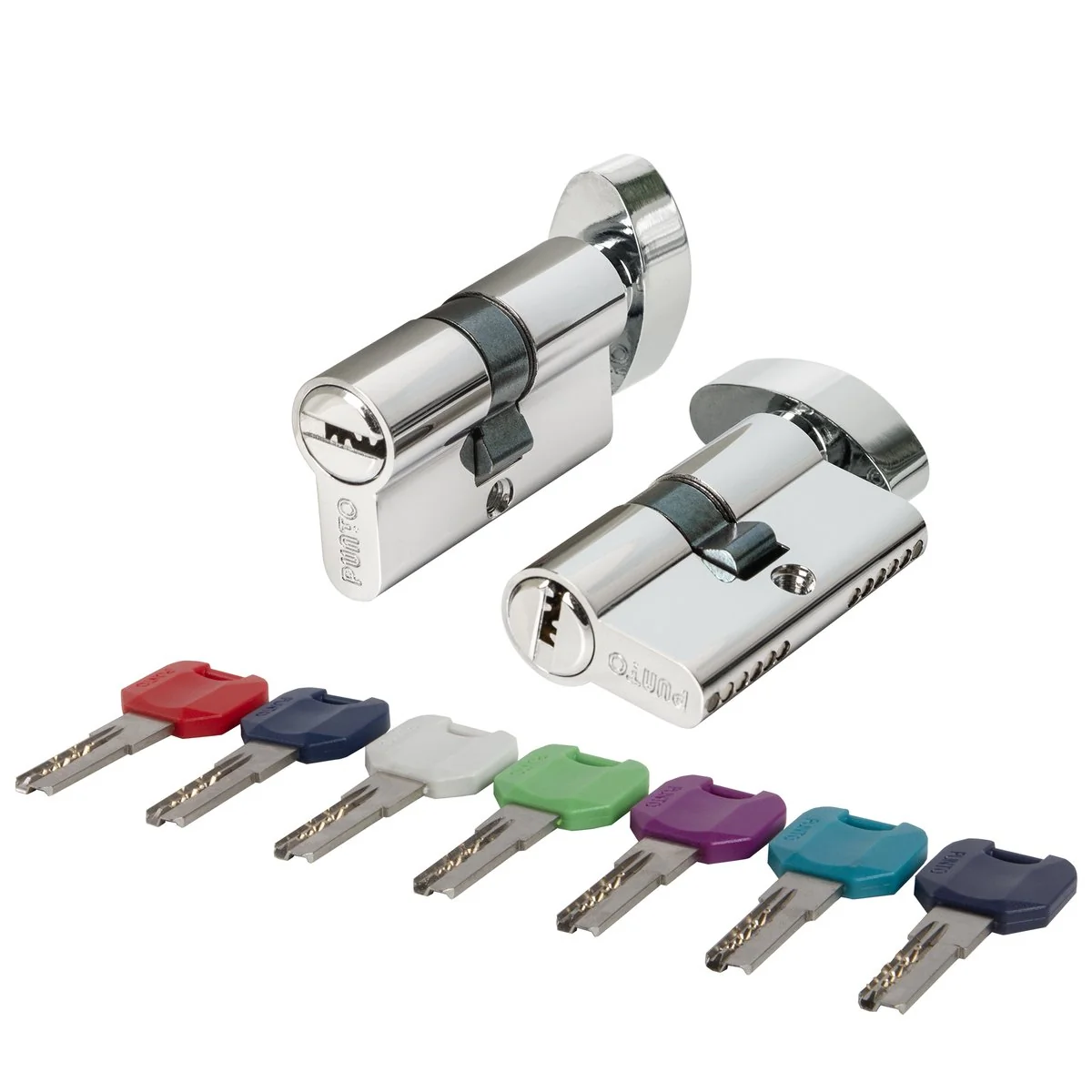 Цилиндровый механизм MaxPro7002Knob52mm(21+10+21) CP хром 7key с вертушкой