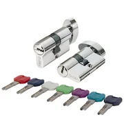Цилиндровый механизм MaxPro7002Knob52mm(21+10+21) CP хром 7key с вертушкой, фото 1