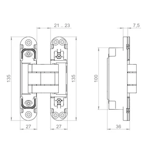 Петля скрытой установки U3D7803.VPG BL черный TECH