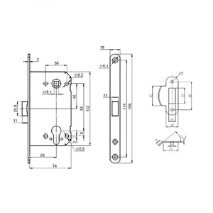Корпус замка PL85-50/BL SSG (сатинированное золото)