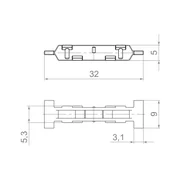 Крепеж для профиля крышки SLD.Scope 9/5/30 bracket (60 pcs), фото 2