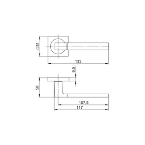 Ручка раздельная K.JK51.IND FUSE BL-24 черный (AL руч.)