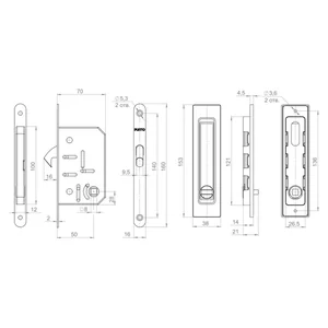 Защелка с ручками для раздвижных дверей SH.SLQ152.011 (Soft LINE SLQ-011) BL черный