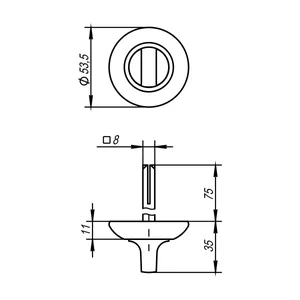 Ручка поворотная BKW8/75-0803 CP-8 хром