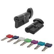 Цилиндровый механизм MaxPro7002Knob70mm(30+10+30) BL черный 7key с вертушкой, фото 1