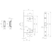 Корпус врезного замка MAGNM85C-50/BL INOX SN-3 матовый никель (блистер), фото 2