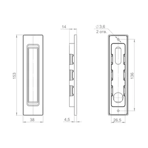 Ручка для раздвижных дверей SH.SLQ152.010 (Soft LINE SLQ-010) GR графит