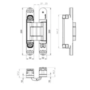UNIVERSAL 2800 Петля скрытой установки U3D2800.TG SC мат. хром, фото 2