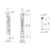 Задвижка торцевая RIGEL-set/160-210 D12x60mm в комплекте с ригелем, фото 2