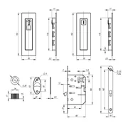 Защелка с ручками для раздвижных дверей SH.URB153.KIT011-BK (SH011 URB) СP-8 хром, фото 2
