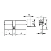 Цилиндровый механизм (AX202/90) AX2002Knob90 (40+10+40) CP хром с вертушкой, фото 2
