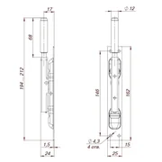Задвижка торцевая RIGEL-set/160-210 D12x80mm в комплекте с ригелем, фото 2