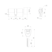 Цилиндровый механизм (A202/110) A2002Knob110(55+10+45) с вертушкой SN никель, фото 2