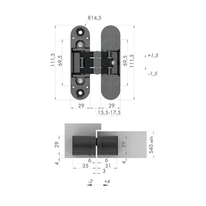 Петля скрытой установки U3D6000 SN (11160UN3D) мат. никель
