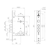 Корпус врезного замка полуавтоматический с защёлкой MDV32.21/C-65.85.3R16 S/A, фото 2