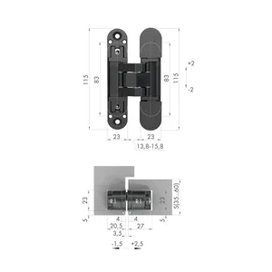 Петля скрытой установки U3D3000.VPG SC мат. хром TECH