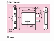 Замок врезной сувальдный ЗВ8/13С-М, 3 кл. /76610/, фото 2