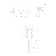 Цилиндровый механизм (Z400/70) Z4000Key70(25+10+35) CP хром, фото 2