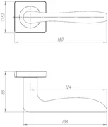 Ручка раздельная K.JK51.IND VOLTA BL-24 черный (белая коробка), фото 2