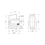 Вертушка на шток цилиндра T.Knob-RL (CB-RL) ABG-6 зелёная бронза, фото 2