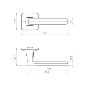 Ручка раздельная K.MD50.COMBO 140mm BL-24 черный